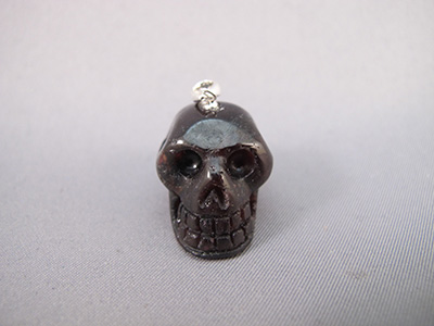 Garnet Crystal Skull Pendant 