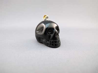 Large Black Obsidian Crystal Skull Pendant