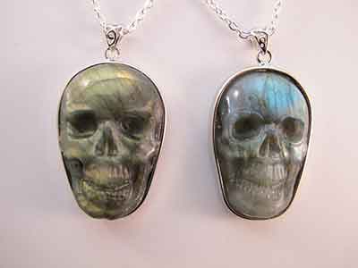 Quartz Crystal Skull Pendants